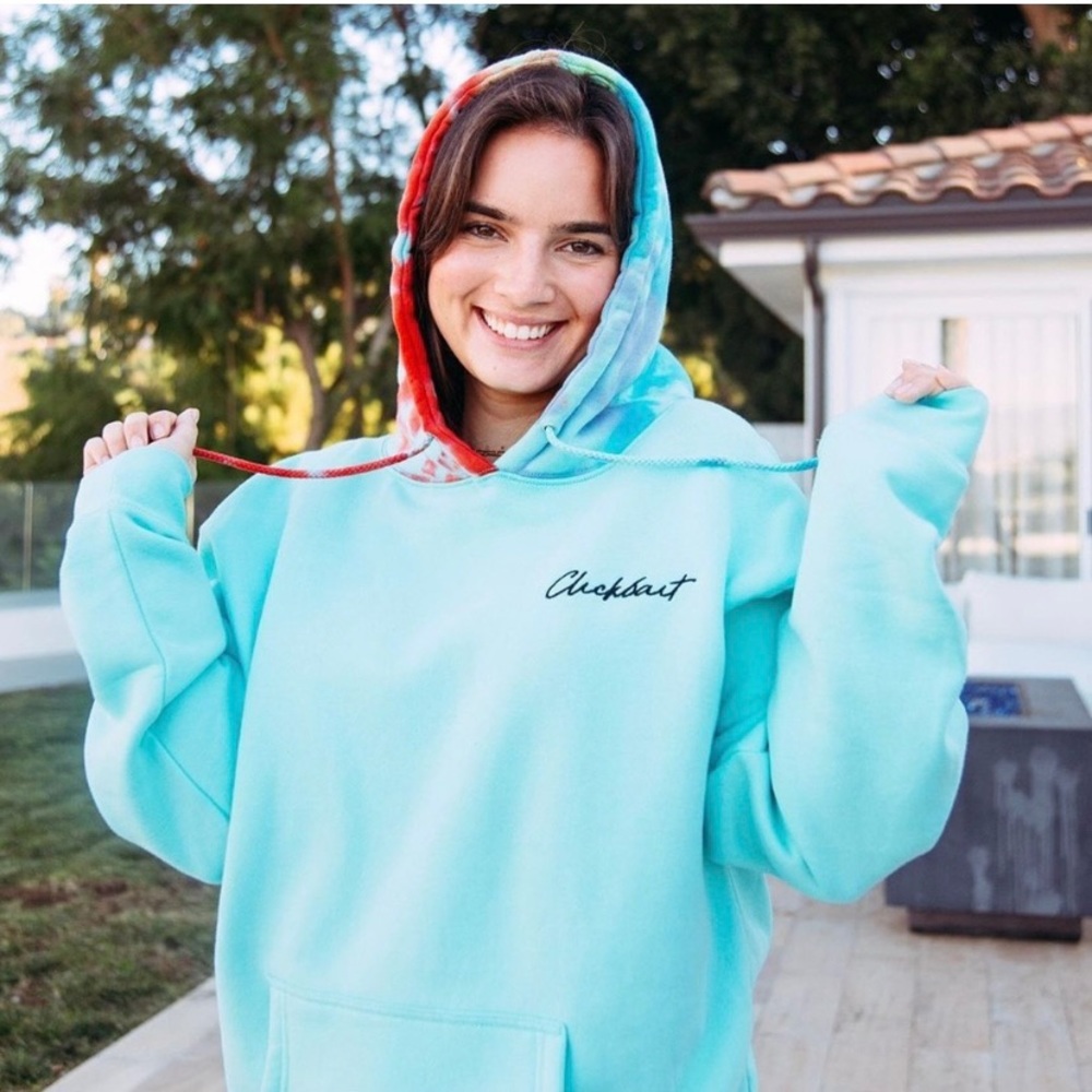 Aqua Clickbait Hoodie David Dobrik NWT M